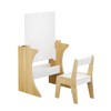 PDTEND Multifunctional Wooden Kids Table Set with One Chair with Table-Convertible Tabletop for Study and Drawing - 4 of 4