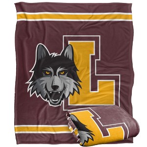 Loyola University Chicago Primary Logo Stripes Silky 50x60 Blanket, 1 Sided 50x60 - 1 of 4