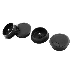 Unique Bargains Computer Desk Plastic Grommet Cable Cord Hole Covers Black 50mm Dia 4 Pcs - 1 of 4