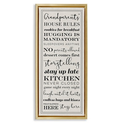 Stupell Industries Grandparents House Rules, 11" x 25"