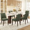 Set of 2 Mid-Century Upholstered Dining Chairs with Wood Legs, Fabric Side Chairs with Back for Kitchen, Dining Room, or Restaurant - Beige - 2 of 4