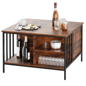Lirago Lift Top Coffee Table with Storage 31.5"x31.5"x20.3" Adjustable Height End Table Brown - 1 of 4