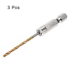 Unique Bargains M35 High Speed Steel Titanium Coated Hex 1/4" Shank Drill Bits - 3 of 4