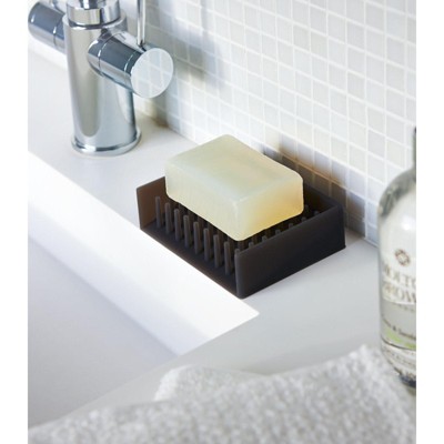 Black Silicone Self-Draining Soap Tray with Spikes