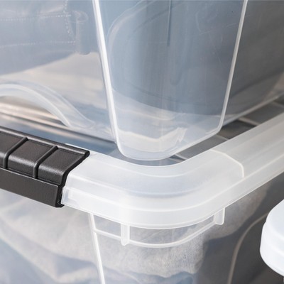 ClearView 16.5" Stackable Storage Box with Secure Latching Buckles