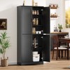 70"  Tall Kitchen Pantry Cabinet with 4 Doors and Adjustable Shelves, Freestanding Storage Cabinet for Bathroom, Dining Room, Living Room - 2 of 4