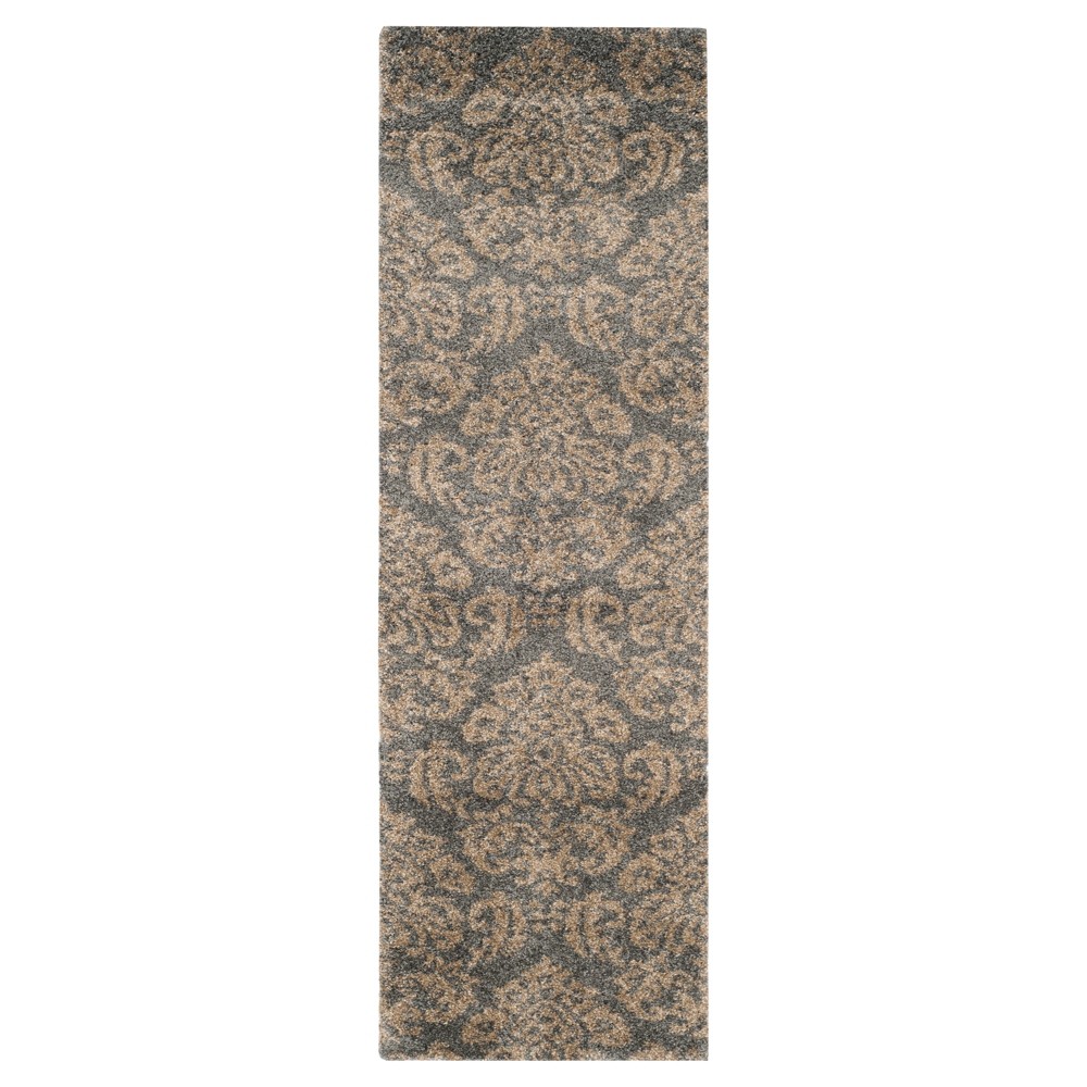 2'3inx7' Runner Gray/Beige Abstract Loomed - Safavieh