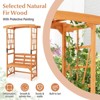 Tangkula 6.2 FT Tall Patio Garden Arbor Natural Wooden Arch with Pergola Trellis for Climbing Plant Vine Rose Wood Archway - 4 of 4