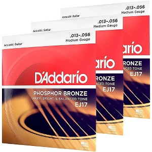 D'Addario EJ17 Phosphor Bronze Medium Acoustic Strings 3-Pack - 1 of 4