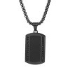 Steeltime 24" Black Ip Stainless Steel And Simulated Black Diamonds Dog Tag Pendant - 2 of 4