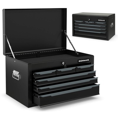 Costway 24'' Tool Chest Case Steel Tool Box with 6 Drawers Top Storage Automatic Lock