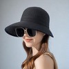 Anna-Kaci Roll Up Wide Brim Visor Sun Hat with Ponytail Hole and UV Protection Lightweight Packable Foldable Summer Cap - 3 of 4