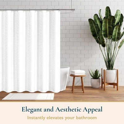 LunaLulinlk Fabric Shower Curtain with Hooks