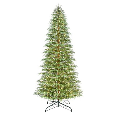 Puleo 12' Pre-Lit Artificial Cypress Christmas PE Tree with LED Rice Lights