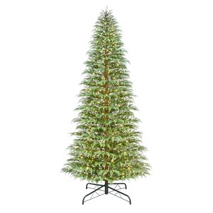 Puleo 12' Pre-Lit Artificial Cypress Christmas PE Tree with LED Rice Lights - 1 of 4