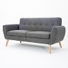 Modern Loveseat Sofa with Rubber Wood Legs,2 Seat Sofa with Cushions for Living Room, Bedroom, Office, Indoor Furniture - Maison Boucle - 2 of 4