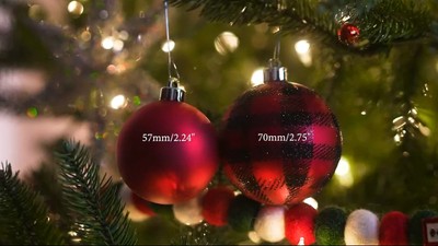 Modern Black and Gray Shatterproof Plastic Christmas Ornaments Set