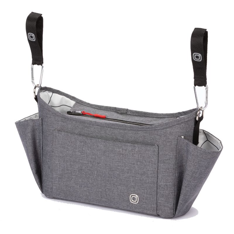 Diono Buggy Buddy XL Universal Stroller Organizer, Cup Holders, Secure Attachment, Zip Pockets, Gray, 1 of 6