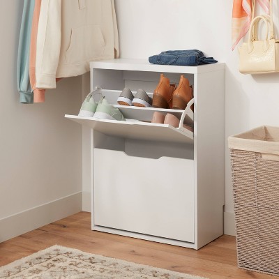 Laminate Pivot Open Shoe Cabinet White - Brightroom&#8482;_1