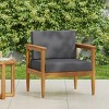 Acacia Wood Outdoor Club Chair, 29"W Patio Lounge Seating with Water-Resistant Cushion & Open Slat Design-3irtyhousy - 2 of 4