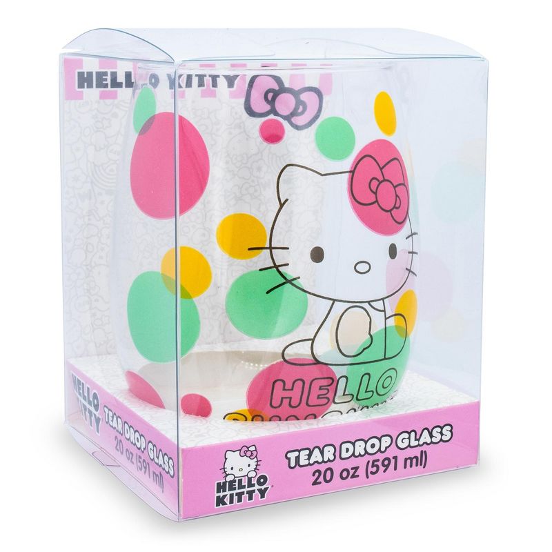 Silver Buffalo Sanrio Hello Kitty Loves Ice Cream Teardrop Stemless Wine Glass | Holds 20 Ounce, 2 of 7