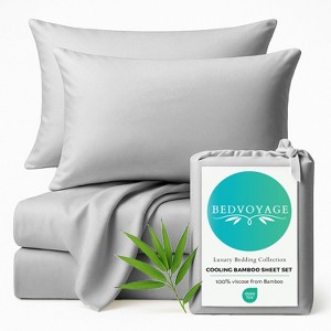 BedVoyage 300 Thread Count Luxury 100% Viscose from Bamboo Bed Sheet Set - 1 of 4