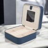 French Connection Large Travel Jewelry Box Organizer with Mirror – Faux Leather Storage for Rings, Earrings, Necklaces & Bracelets - 2 of 4