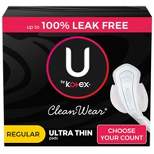 U by Kotex Cleanwear Ultra Thin Pads with Wings - Regular - Unscented