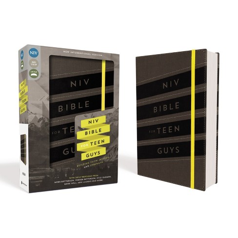 NIV, Bible for Teen Guys, Leathersoft, Charcoal, Elastic Closure - by  Zondervan (Leather Bound) - image 1 of 1