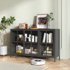 HDZNVF Heavy Duty Metal Modern Sideboard Buffet Cabinet with Storage Premium Steel Storage Cabinet, Black - 3 of 4
