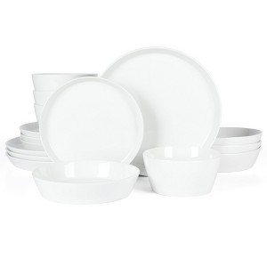 Martha Stewart Selma Chip & Scratch Resistant Dinnerware Set, Plates and Bowls Dishes Set - 1 of 4