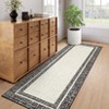 Indoor Modern Bordered Solid Color Area Rugs Ultra Soft Washable Low Pile Non Slip Carpet for Living Room Bedroom Thin Floor Mat - 2 of 4