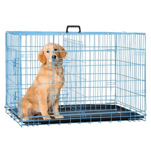 FDW 18-48in Dog Crates for Dogs Folding Mental Wire Crates Dog Kennels Pet Crate with Removable Tray and Handle - 1 of 4
