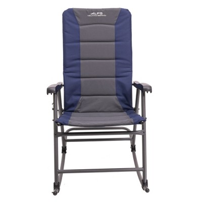 Navy and Charcoal Foldable Polyester Rocking Camping Chair