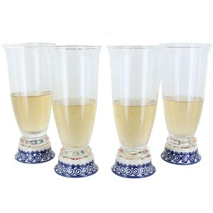 Blue Rose Polish Pottery P002 Set of 4 Maf Beer Glasses - 1 of 1