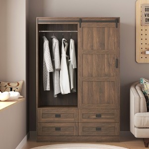 Hrinhom 70.9"H Armoire Wardrobe Closet,Storage Cabinet with Hanging Rod - 1 of 4