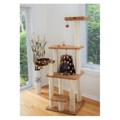 Beige and Brown Sisal Carpet Cat Tree Tower
