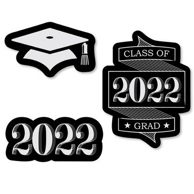 Big Dot of Happiness Graduation Cheers - DIY Shaped 2022 Graduation Party Cut-Outs - 24 Count