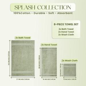 Splash Ultra-Soft Zero Twist 100% Ring Spun Cotton Mix Towel Set  - Reversible, 550 GSM, Breathable, Lightweight, Highly Absorbent Towels for Bathroom - 1 of 1