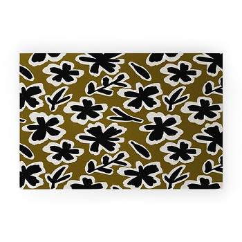 Alisa Galitsyna Florals on Olive Background Welcome Mat - Society6