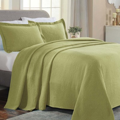 Sweet Pea King Cotton Scalloped Celtic Bedspread Set