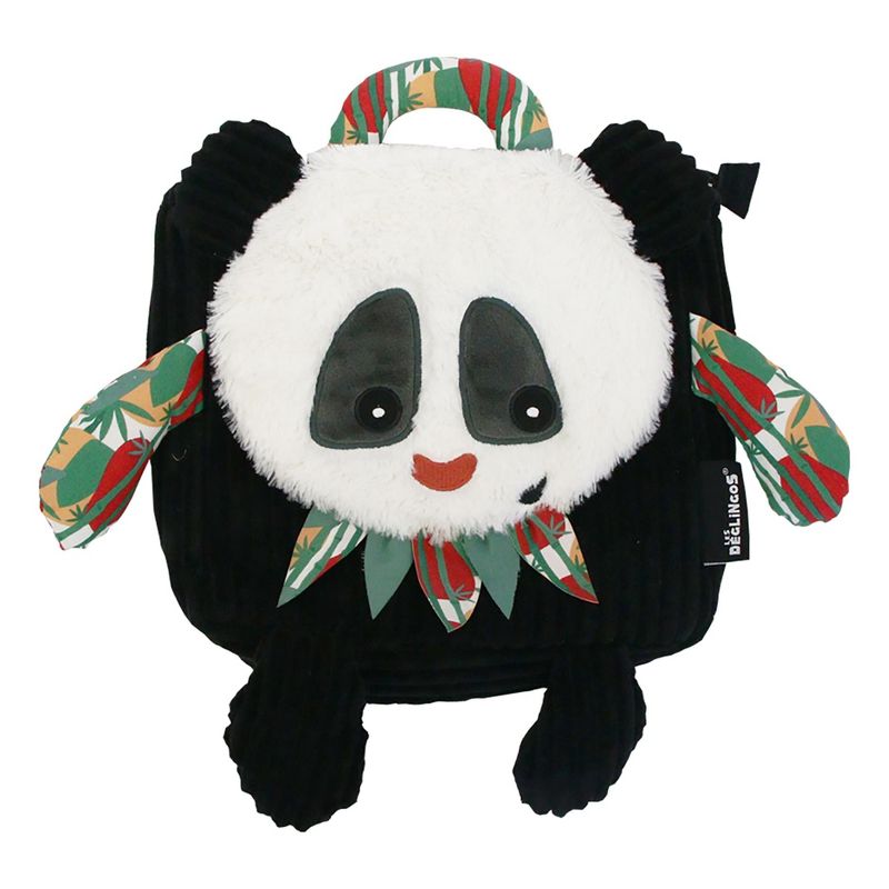 TriAction Toys Les Deglingos Corduroy Backpack Plush | Rototos the Panda, 1 of 3