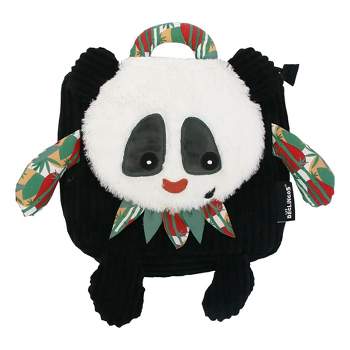 TriAction Toys Les Deglingos Corduroy Backpack Plush | Rototos the Panda