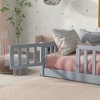 Twin Size Floor Bed with Safety Guardrails, Fence and Door - 2 of 4
