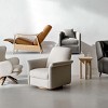 360° Swivel Barrel Linen Upholstered Reading Armrests Chair with Wood Base,Accent Chair For Living Room or Bedroom-Cuddlewood - 3 of 4