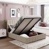 DOMETOUR Queen size Upholstered Platform bed with a Hydraulic Storage System - Beige - 2 of 4