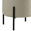 Sapphtopaz 15.5" Modern Round Ottoman Foot Stool Small Vanity Stool with Metal Legs Small Ottoman Shoe Bench for Living Room, Bedroom, Entryway, Beige - 3 of 4