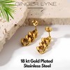 Cuban Chain Link Dangle Chunky Earrings for Women Gold or Silver Stainless Steel - 3 of 4