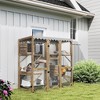 PawHut Catio Outdoor Cat Enclosure, Wooden Cat House with Window Access, 5 Platforms and 2 Resting Boxes, Waterproof Roof for Multiple Cats, Brown - 2 of 4