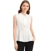 INSPIRE CHIC Women's Bow Tie Neck Sleeveless Semi Sheer Chiffon Blouse - 2 of 4